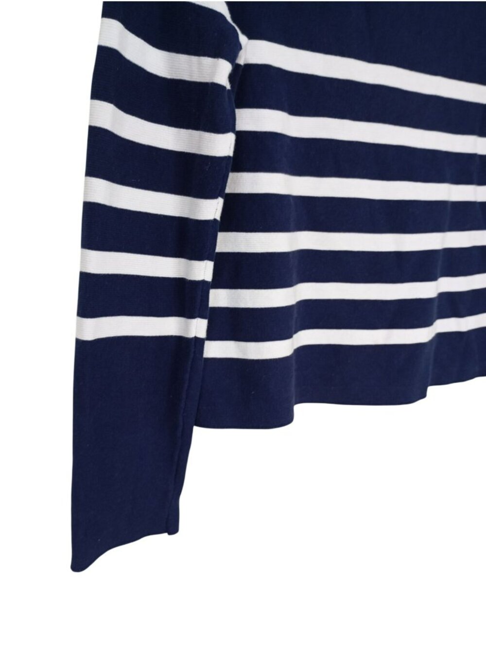 Striped Navy & White Cotton Long Sleeve Sweater - Size S - BRIT.NY - Picture 4 of 7